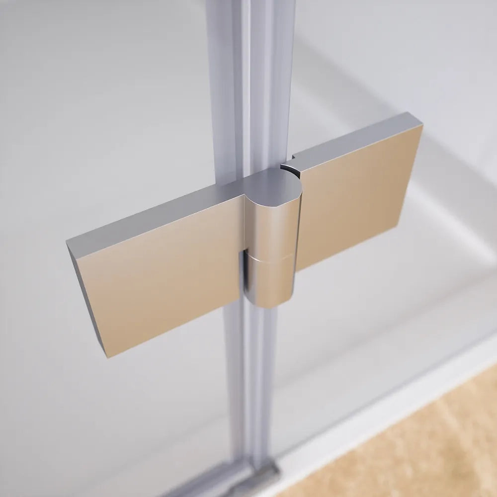 Porta doccia 110cm apertura a battente lato destro con cerniere, profili cromati e vetro da 8mm trasparente h195 | Fiji
