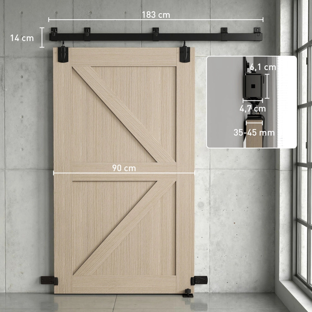 Set Ferramenta Porte Scorrevoli ¨C Minimal ¨C 183 cm Nero