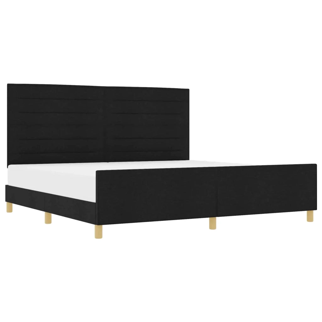 Struttura del letto con testiera Nero 200 x 200 cm Tessuto