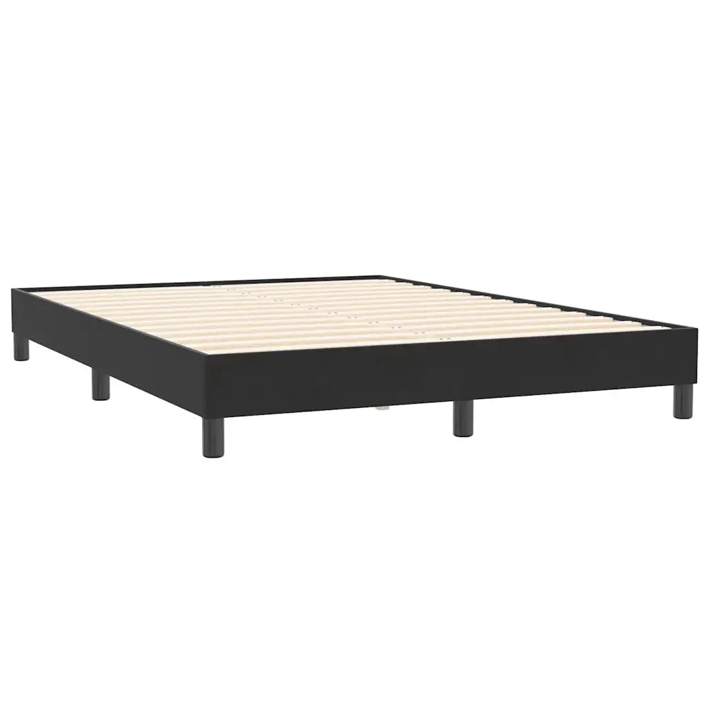 Giroletto a Molle con Materasso Nero 160x210 cm in Velluto 3318371