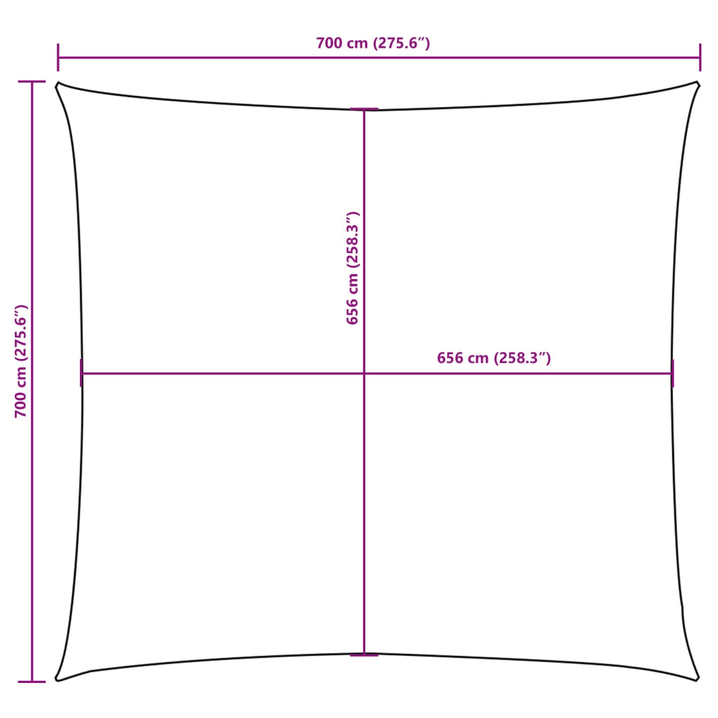 Vela Parasole-Telo Ombra-Vela Ombreggiante in Tela Oxford Quadrata 2x2 m Verde Scuro