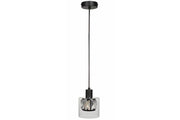 Lampada a sospensione Reality Elmo nera vetro scuro E14