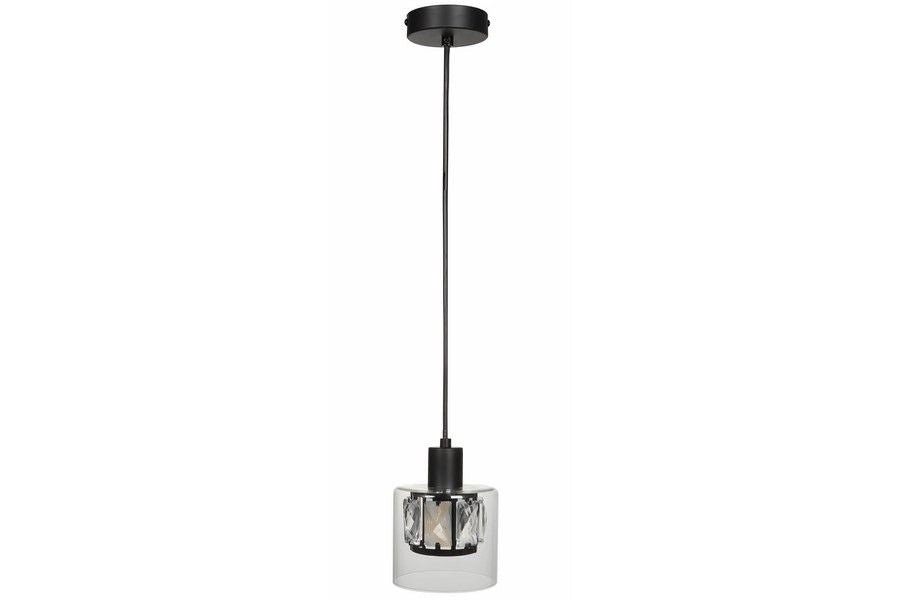 Lampada a sospensione Reality Elmo nera vetro scuro E14