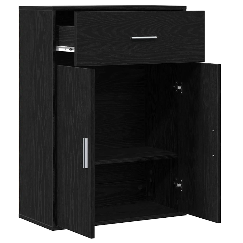 Credenza-Buffet-Armadio da cucina Rovere Nero 60 x 30 x 84 cm Legno multistrato