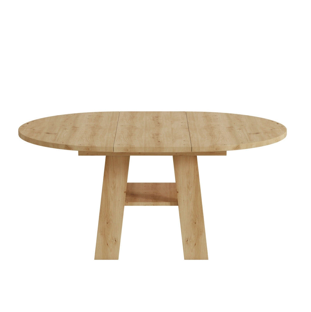 Tavolo da pranzo allungabile 110/150x110 cm in MDF color rovere con ripiano