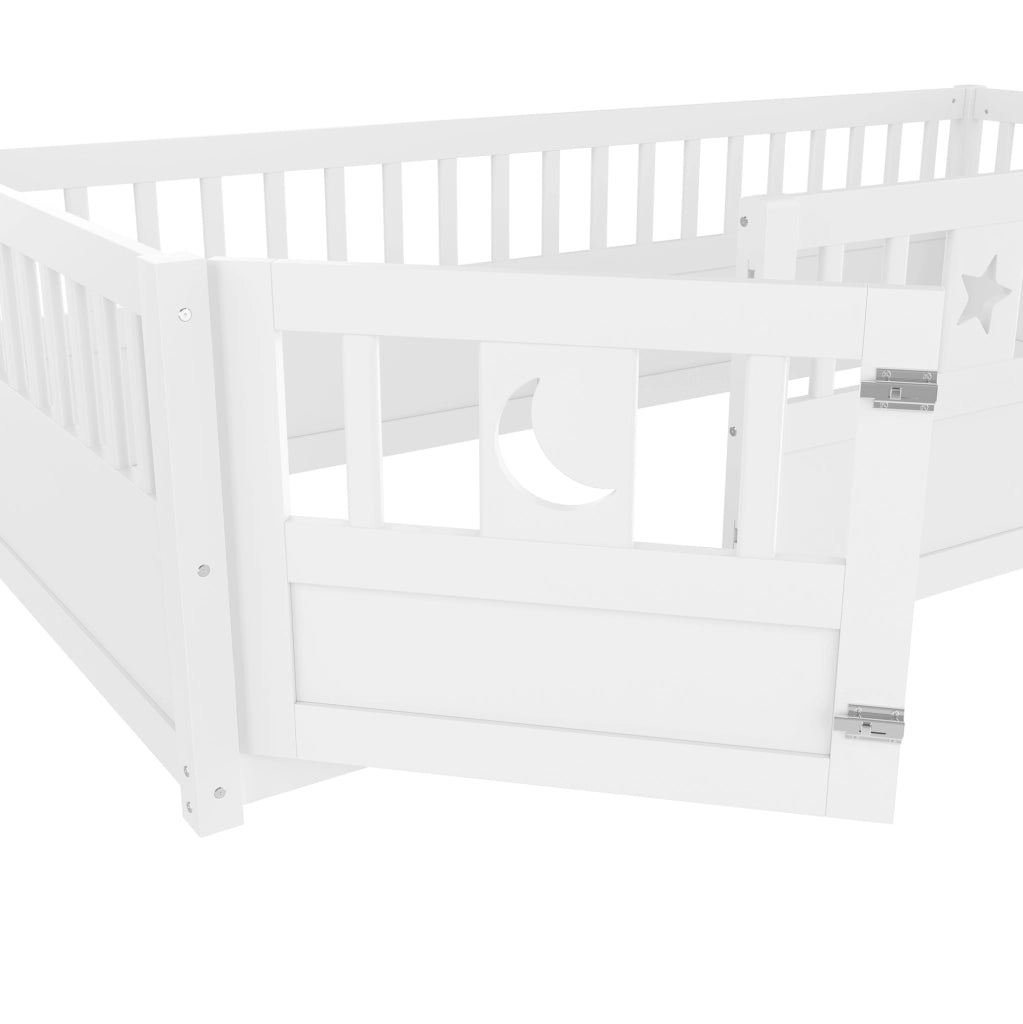LETTO per bambini con sponde 90x190 cm in pino bianco