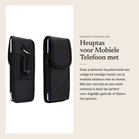 Custodia per smartphone - Tas per telefono cellulare - Tessuto Oxford di alta qualità - Dimensioni interne 12,5 x 6,5 x 1,5 cm - Resistenente - Leggero 200 gram