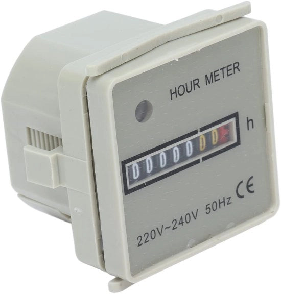 Oreometrica Portatile - Montaggio Integrato - Per Compressori/Generatori - Ampia Scopertura Oraria 0-99999,99 Ore - Indicatore di Luce - Impianto di Cavo Facile - Cronometro Orario