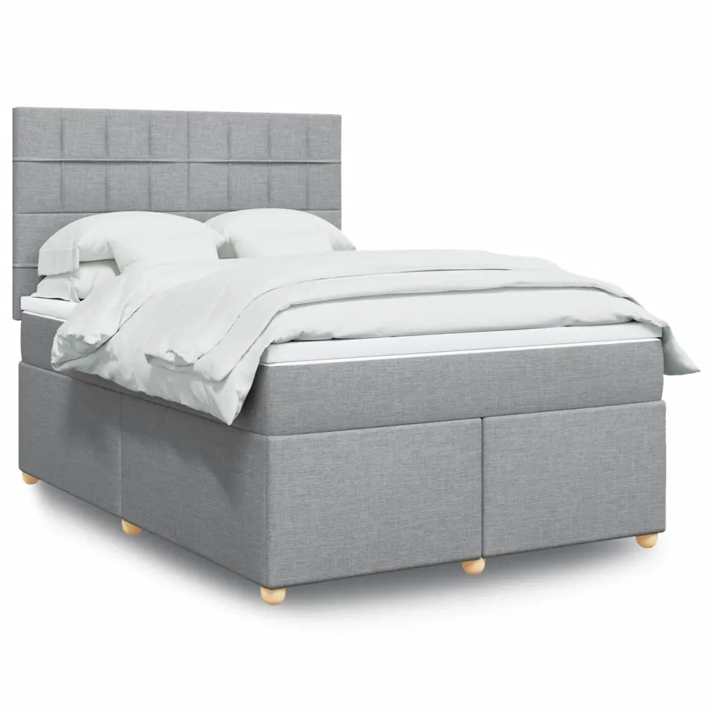 Giroletto a Molle con Materasso Grigio Chiaro 140x190cm Tessuto 3291275