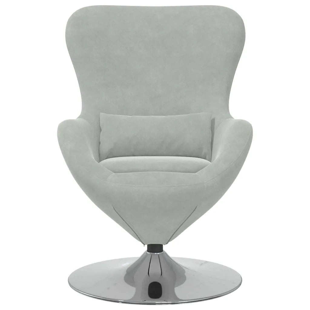 Poltrona | Sedia Relax uovo Grigio chiaro Velluto