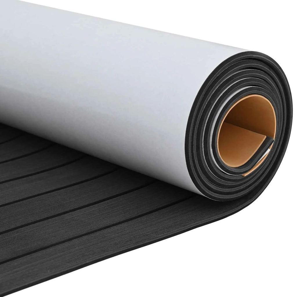 Tappetino per Barche Rigato Grigio Scuro e Nero 240 x 60 cm EVA 42052312