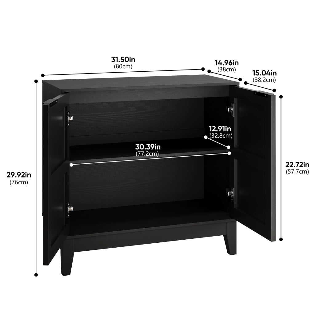 SIDEBOARD a 2 ante 93,5×46,0×19,0 cm MDF Nero