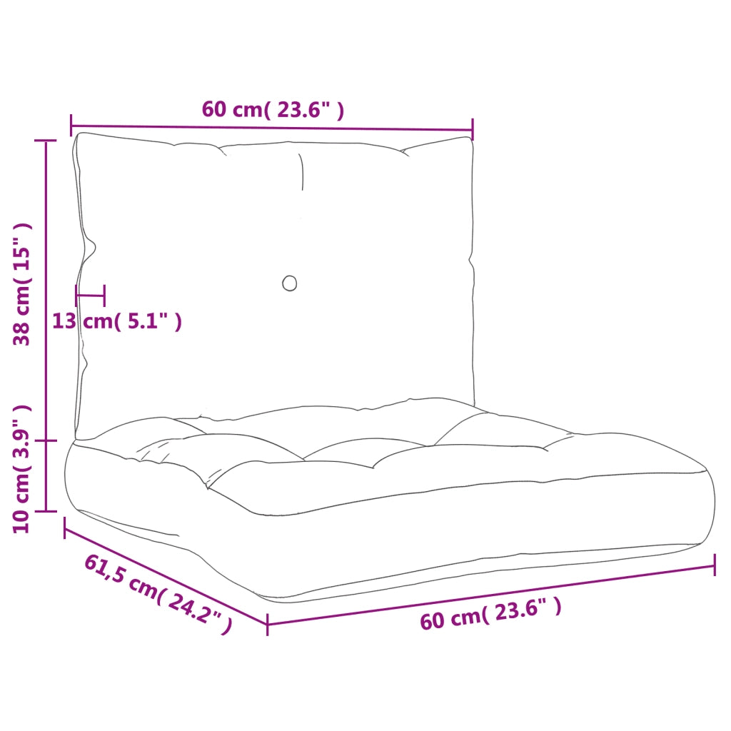 Cuscini per Pallet 2 pz Motivo a Foglie in Tessuto Oxford 360852