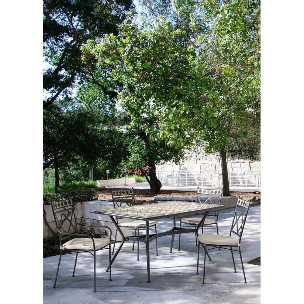 Set 4 Sedie con Braccioli Acciaio Antracite da Esterno - BERKLEY