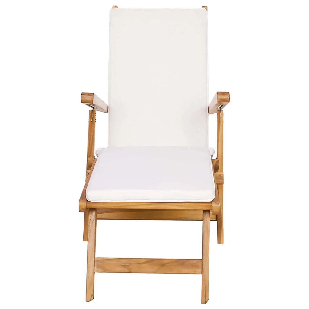 Sedia a sdraio pieghevole con cuscino Bianco 42030522