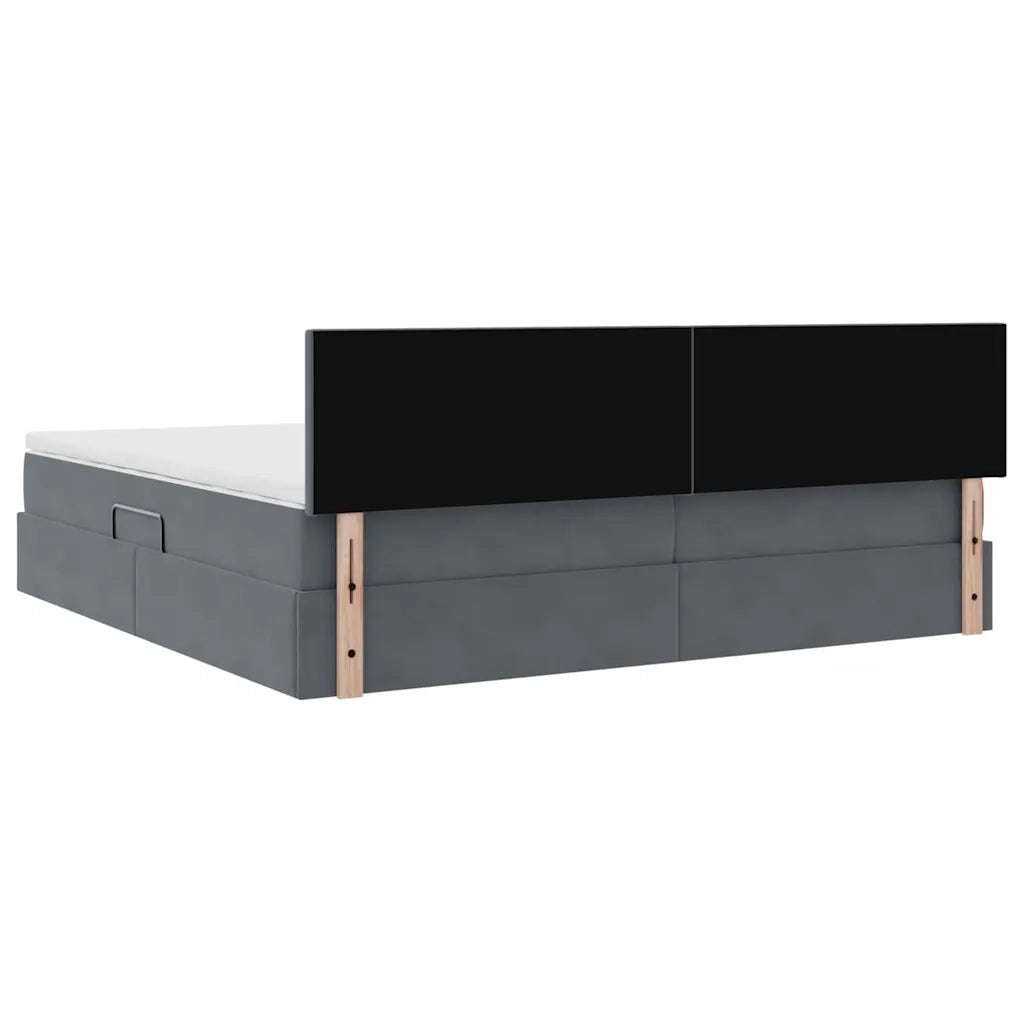 Letto con Contenitore Grigio scuro 200 x 200 cm Velluto 3370720