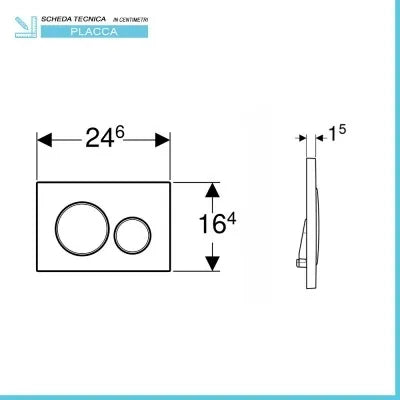 Placca di comando Geberit Sigma20 bianco lucido e inserti oro