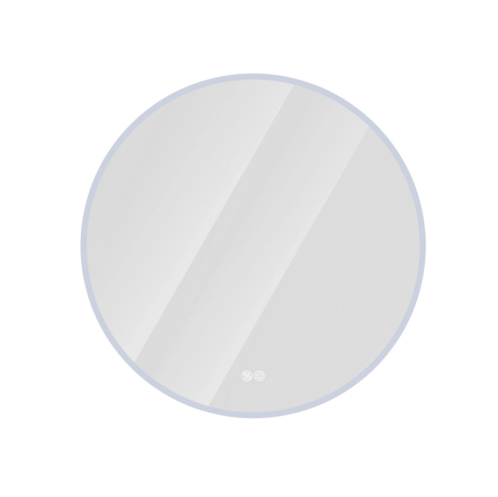 Specchio da bagno rotondo LED 80 cm con illuminazione regolabile e funzione antiappannamento, montaggio a parete