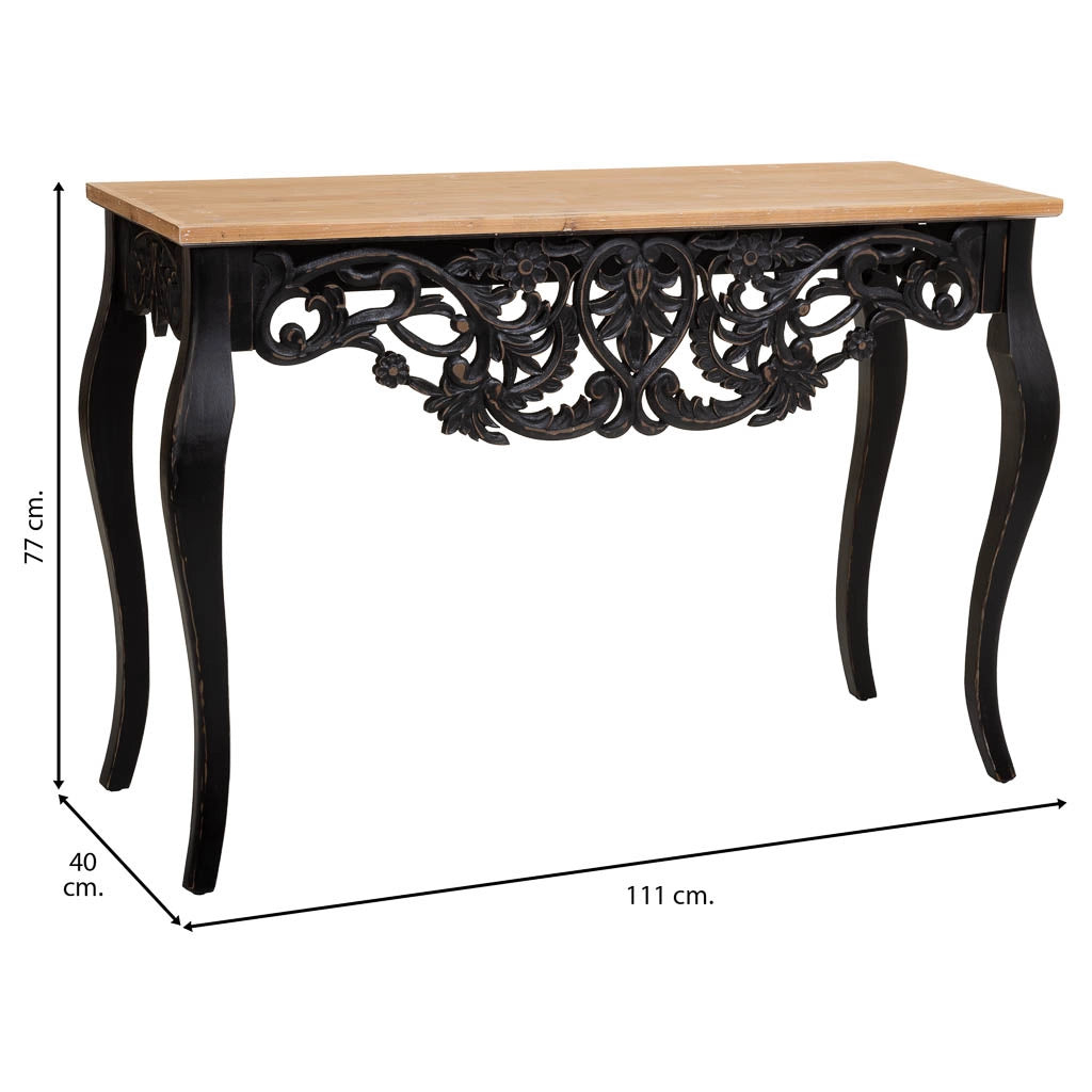Mobile da ingresso in legno nero 111x40x77h