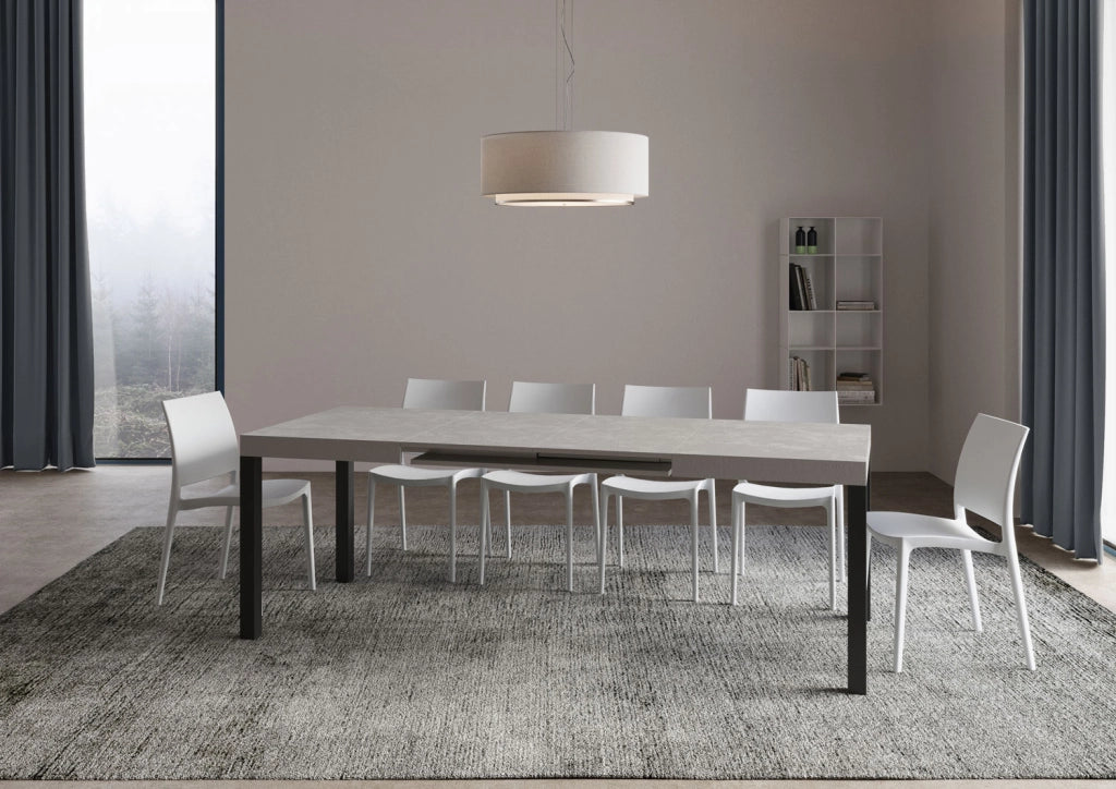 Tavolo Allungabile 130/390x90 cm Everyday Cashmere Gambe Antracite