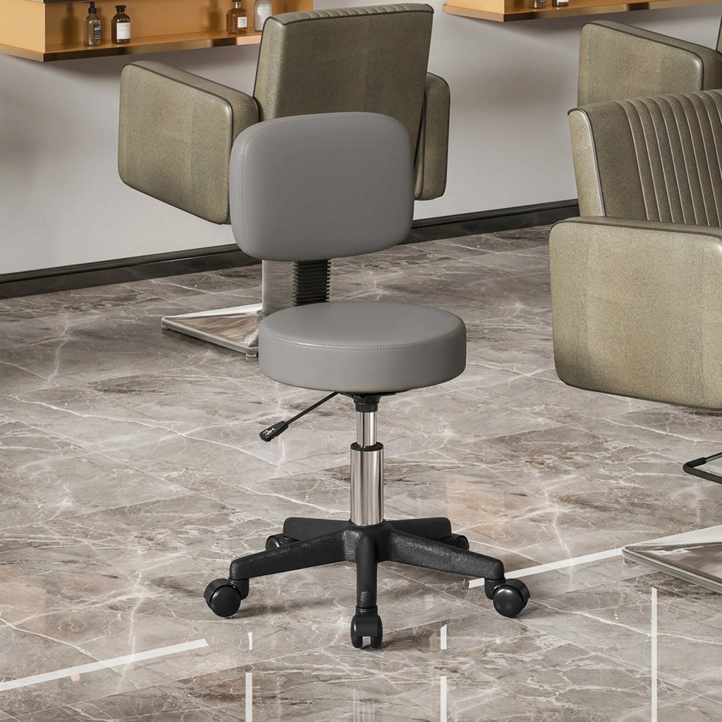 Sgabello Massaggiante Regolabile in Altezza Pivotante con Schienale Ergonomico ¨C Minimal ¨C Grigio