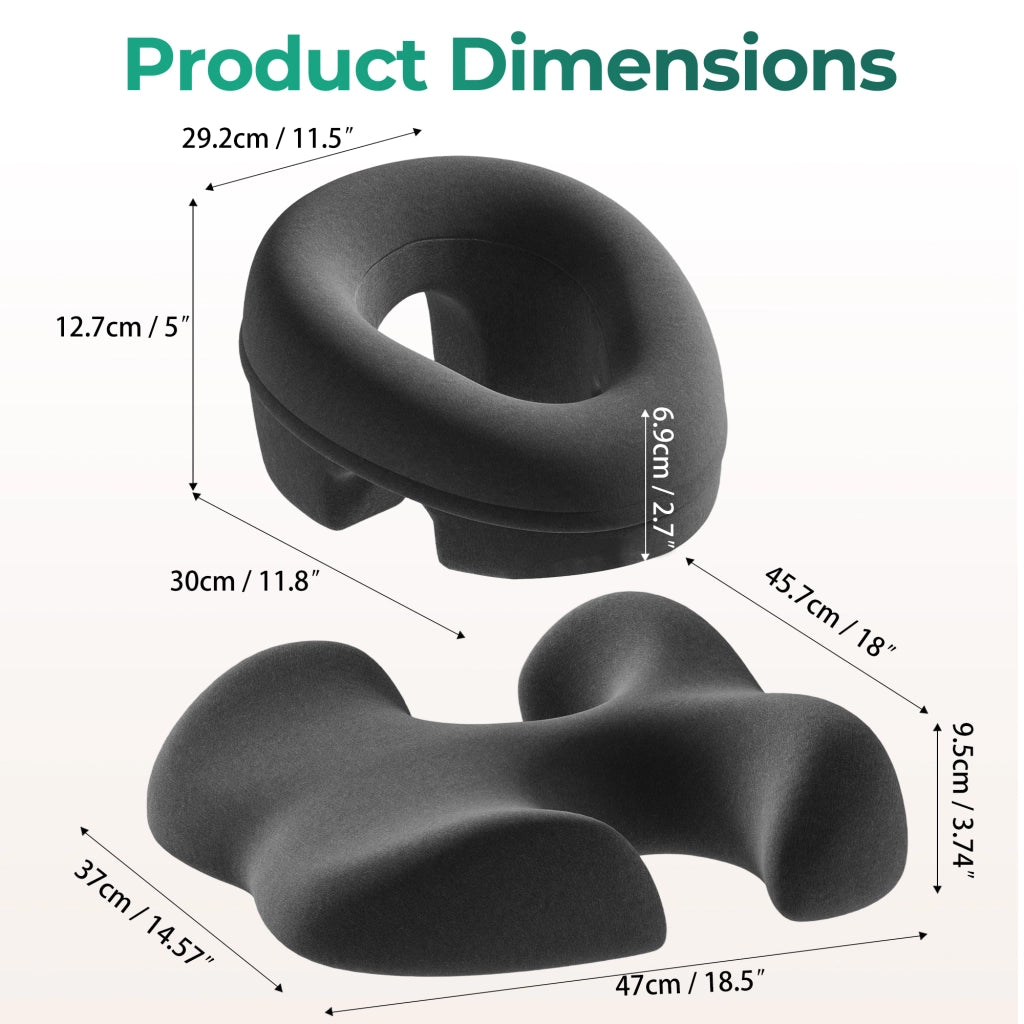 Cuscino per massaggio con supporto a T in memory foam grigio scuro per riposo prono e spa