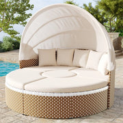 Set da Relax - Rotan - Raffreddabile - Ombrellone - 4 Posti a Sedere