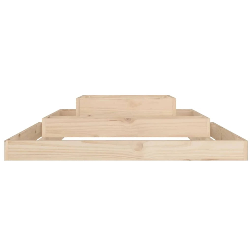 Fioriera rialzata per piante fiori patio giardino 110 x 110 x 27 cm legno massello di pino marrone 02_0037306