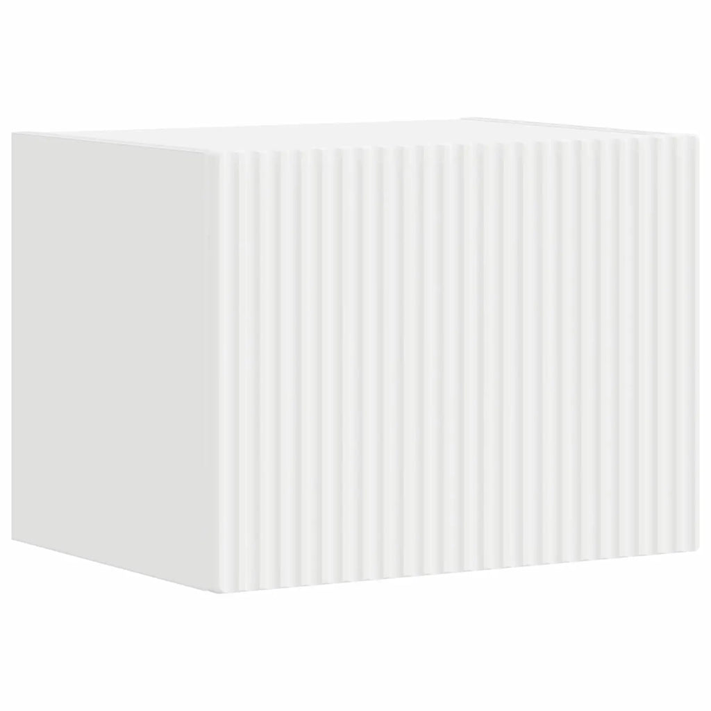 Set di Mobiletto da TV a Parete 4 pz | Armadietto TV | Mobile Porta TV Bianco Legno multistrato