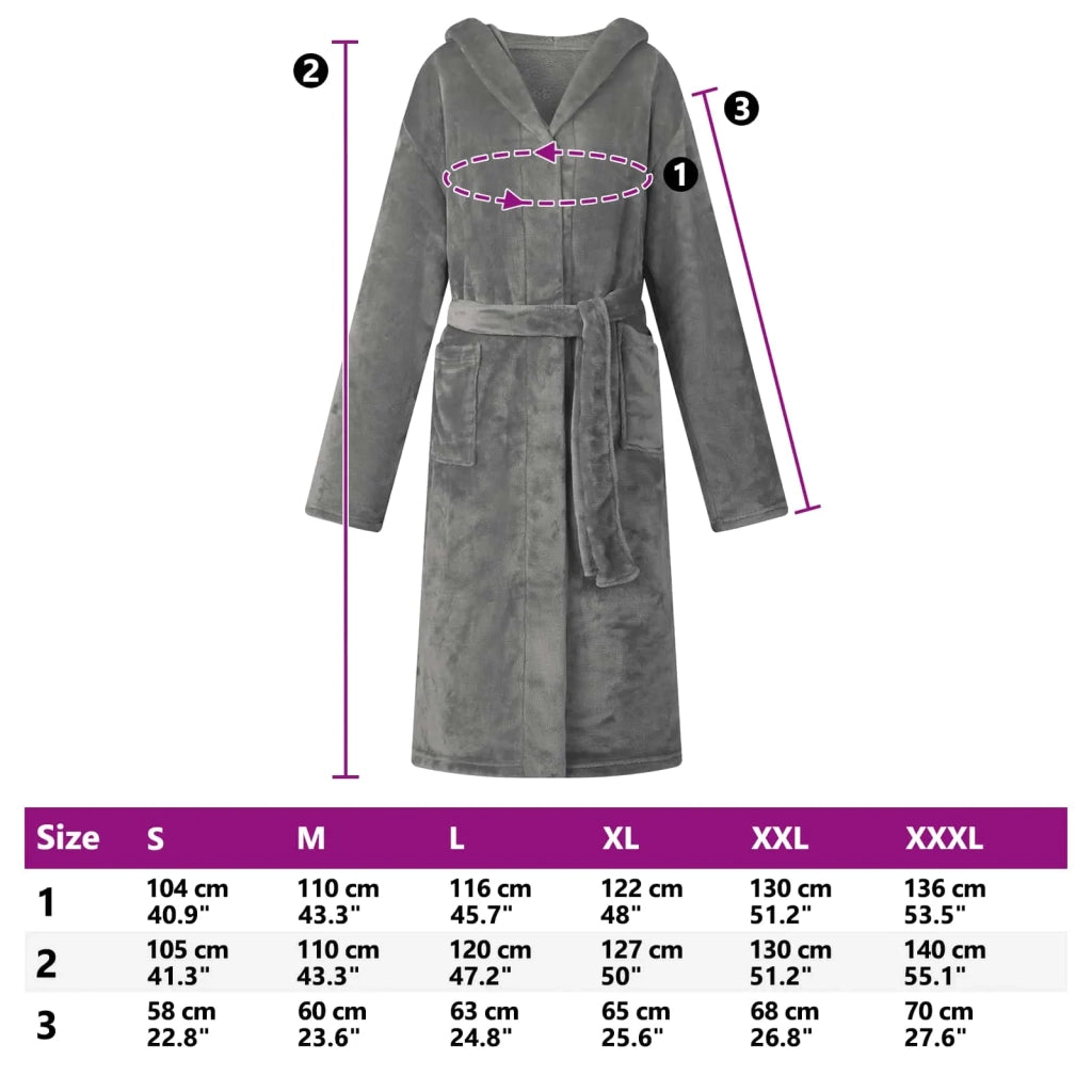 Accappatoio con Cappuccio Grigio scuro m Flanella CFW2890758