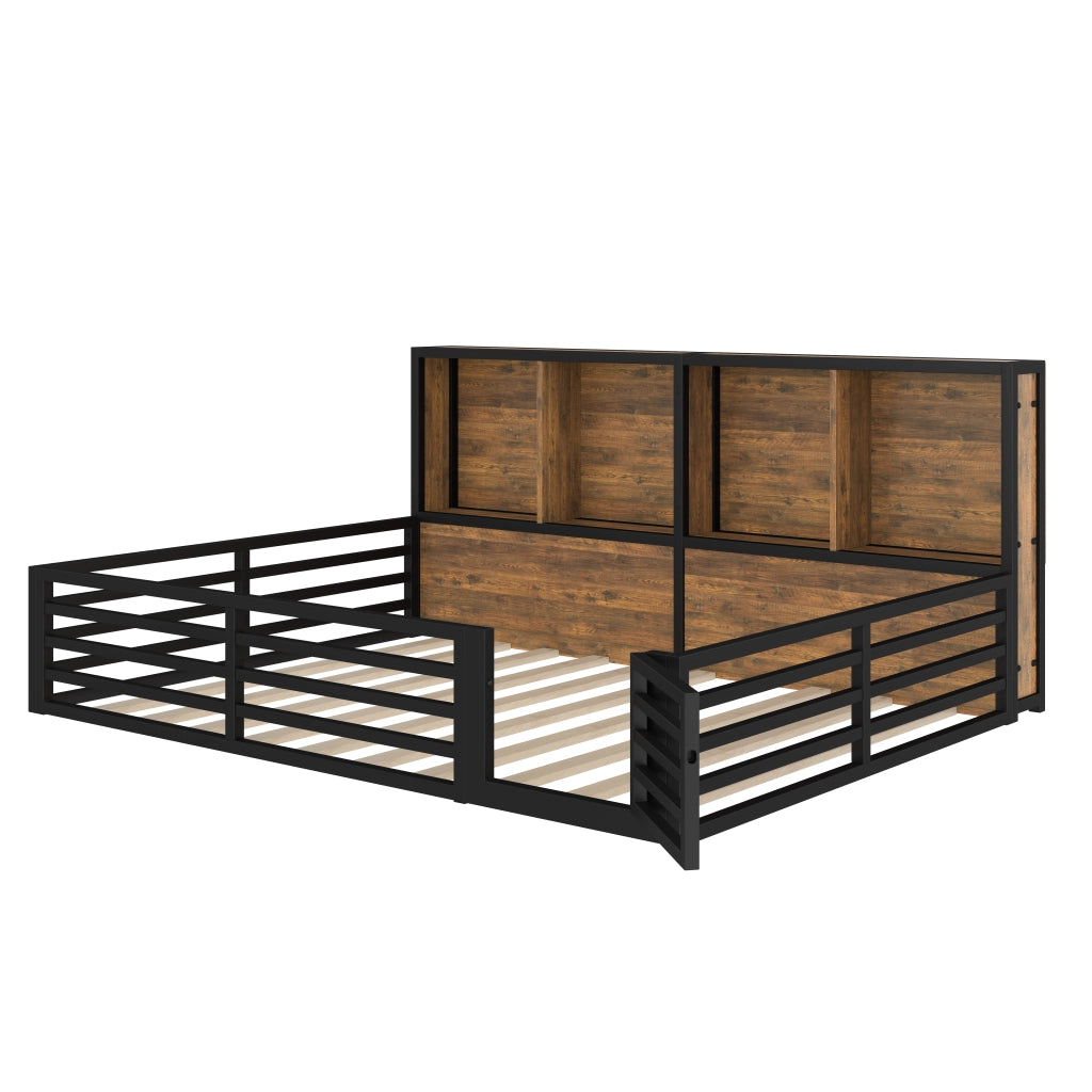 letto a piattaforma mdf metallo nero 140 x 200 cm