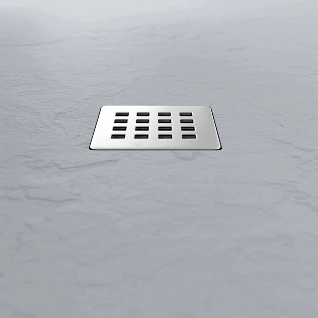 Piatto doccia 70x140 cm grigio effetto pietra in resina riducibile Karen