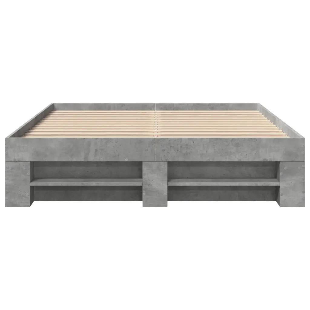 Letto matrimoniale | Letto per adulti | Giroletto Grigio Cemento 120x190 cm in Legno Multistrato