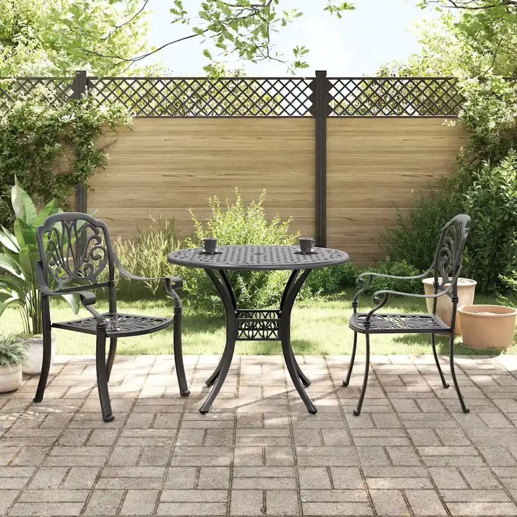 Set da Bistrot 3 pz Nero in Alluminio Pressofuso 3216323