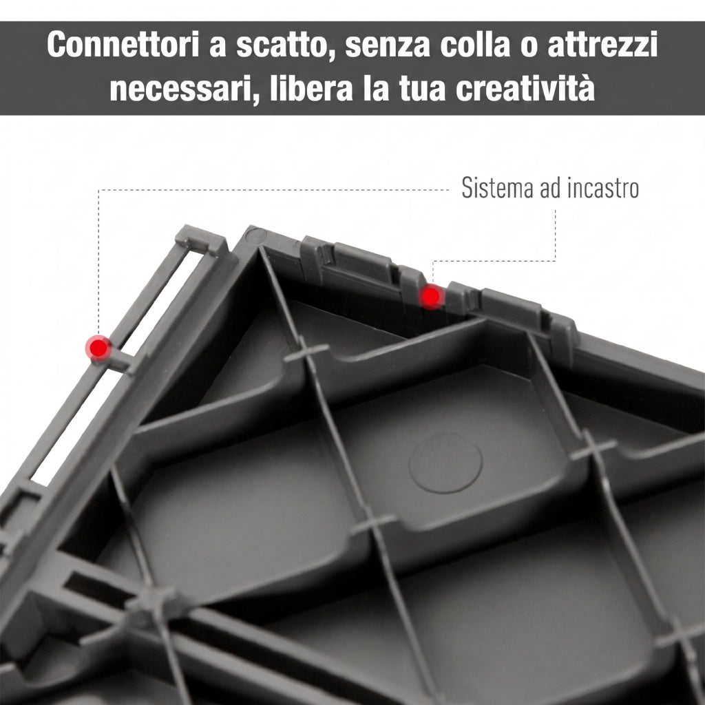Set Piastrelle per Pavimenti Esterni ¨C zephmum ¨C Nero, Polipropilene, 30x30x2cm