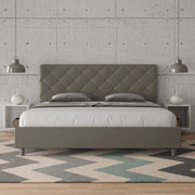 Letto imbottito Matrimoniale 190x200 cm Priya - Similpelle,Cappuccino,Contenitore