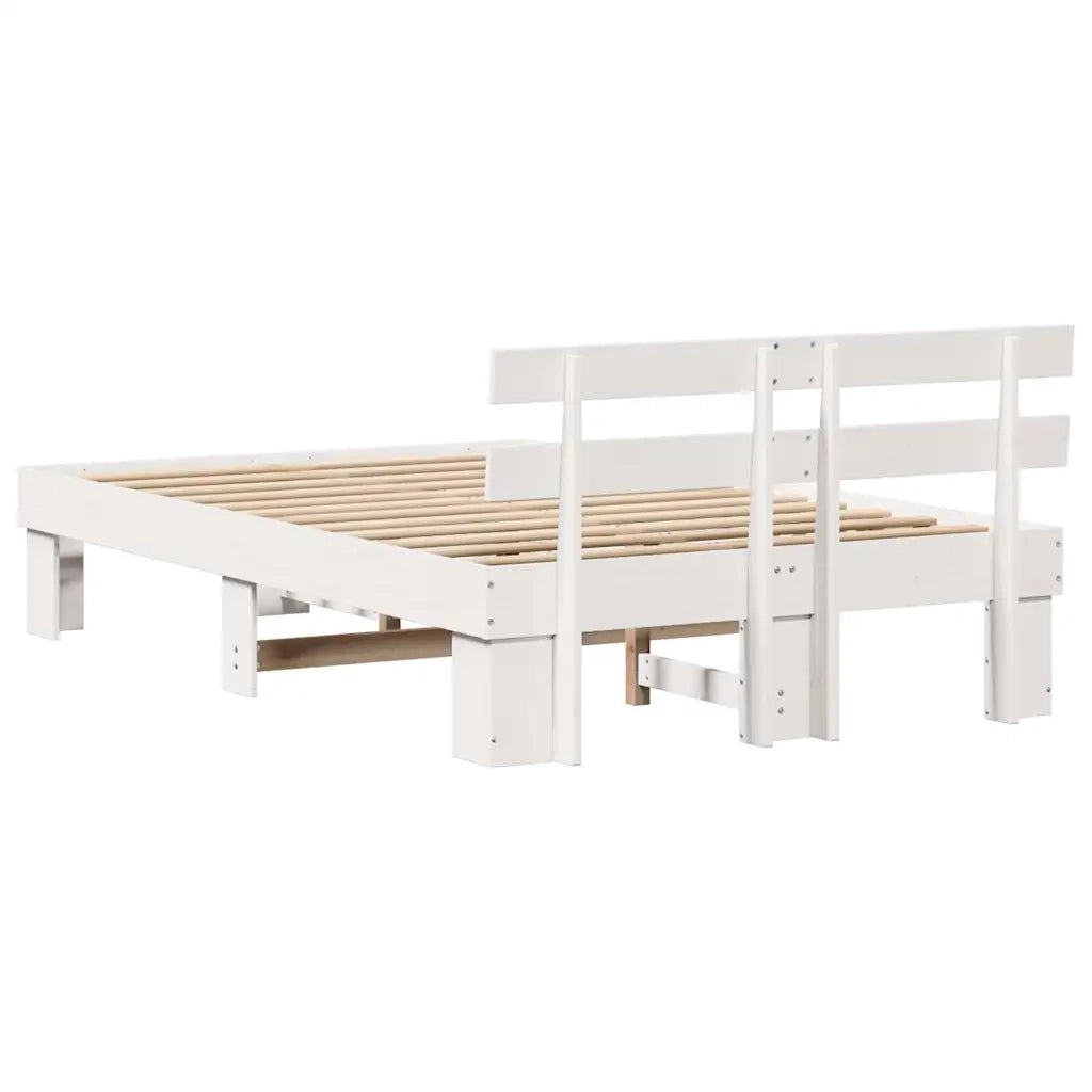 Struttura del letto-Giroletto-Rete del Letto Bianco 140 x 190 cm Pino massello 929242