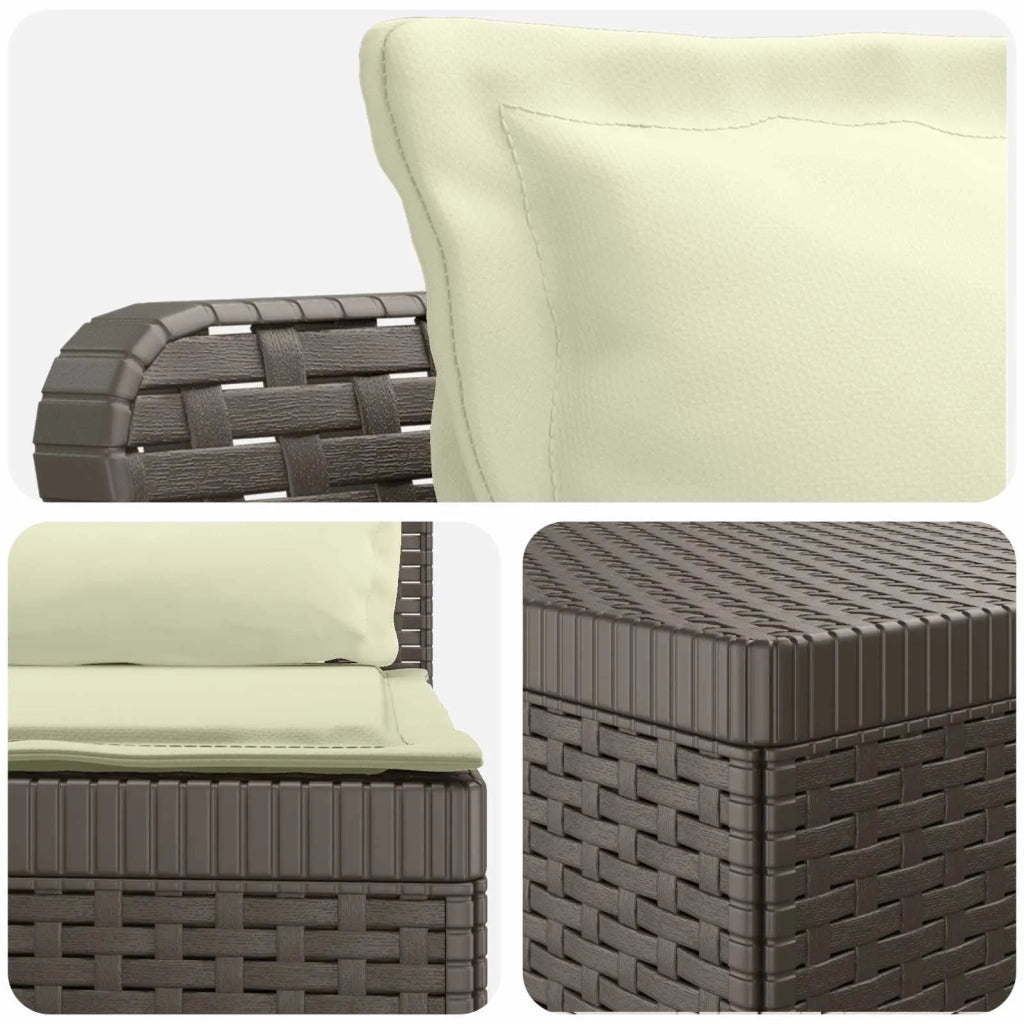 Divano da giardino 3 posti con cuscini in look rattan PP 3443846