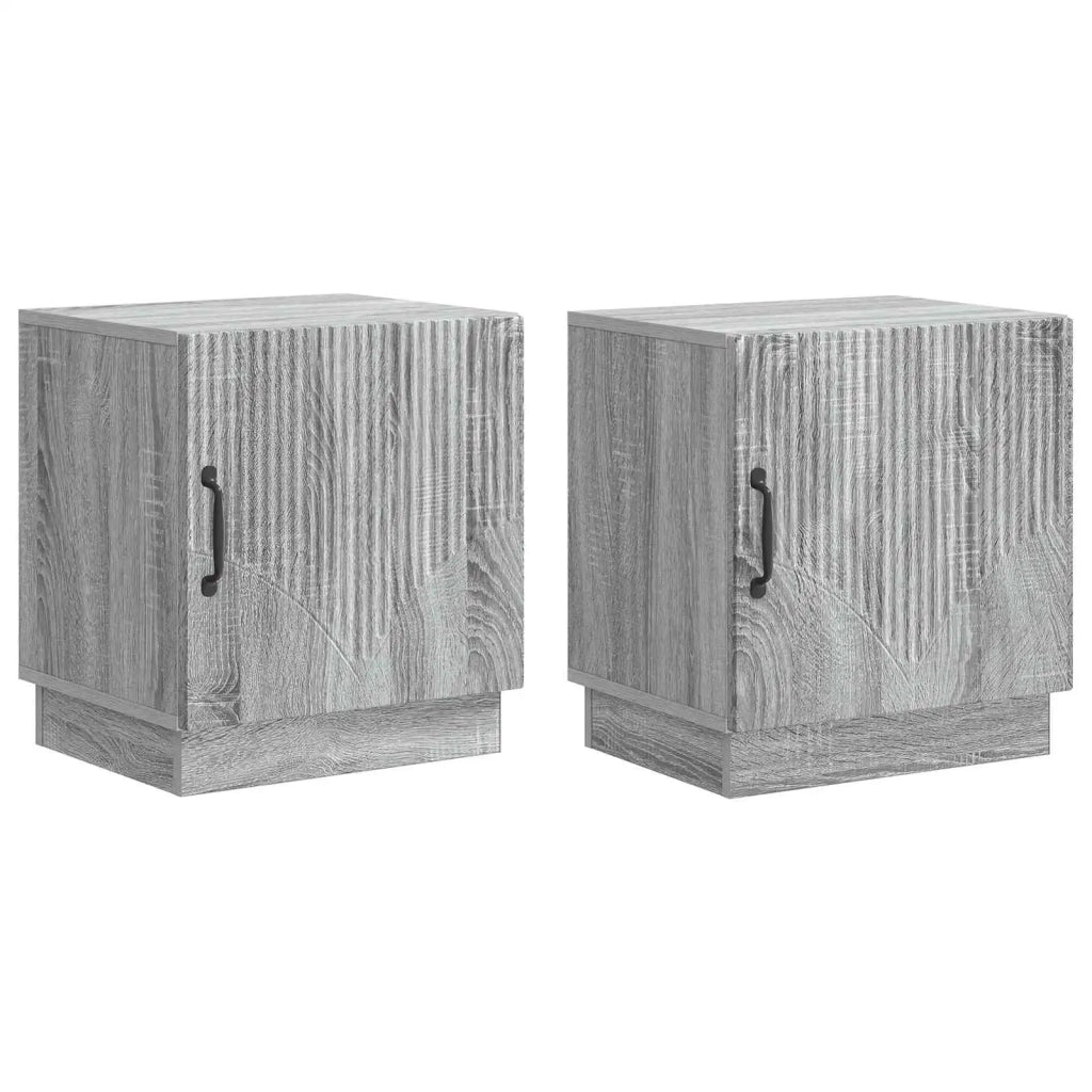 Set di 2 Comodini | Armadio da Notte | Mobiletto da notte Sonoma grigio 43 x 34,5 x 47 cm