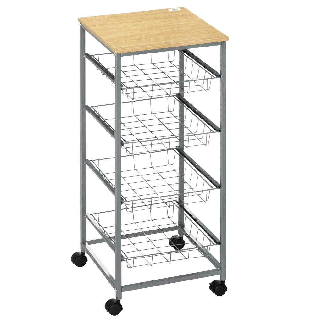 Carrello Multiuso per Cucina e Bagno ¨C zephmum ¨C 36,5x36,5x89 cm Argento
