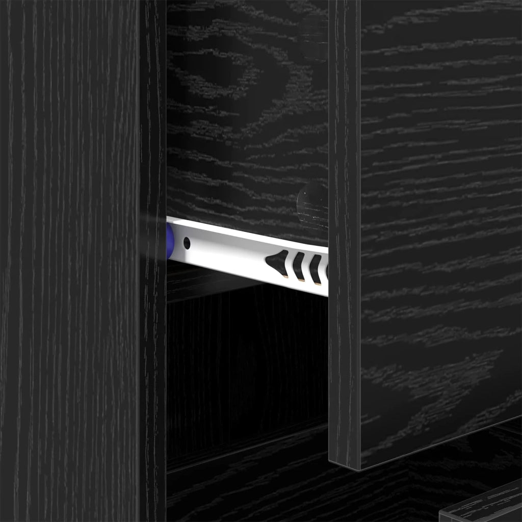 Credenza | Madia | Buffet da pranzo | Armadio da pranzo Rovere Nero 34,5 x 34 x 90 cm Legno multistrato