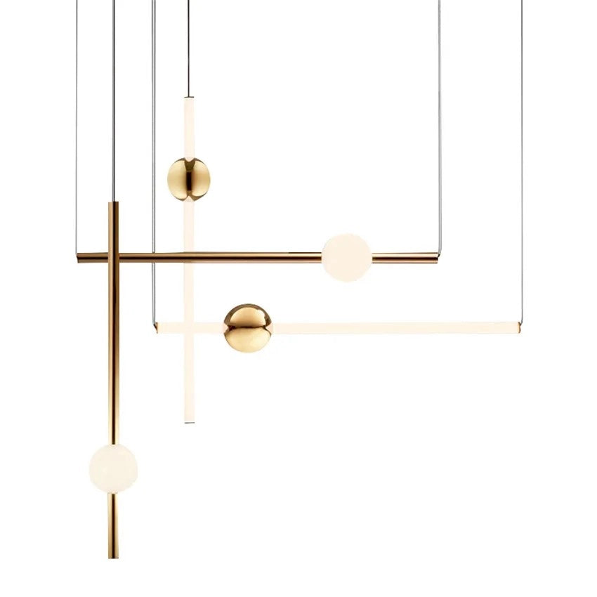 Lampada Da Soffitto Pensile Lungo Led Bianco Oro App475-cp