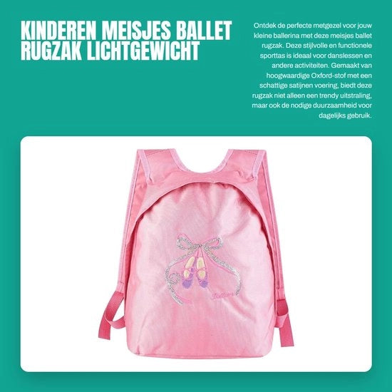Zak da Ballo - Borsa da Danza Leggera - Borsa per Ragazze - Borsa per Attività Fisica - Cinturino Regolabile - Materiale Sostenibile - Grande Capacità - Borsa da Danza