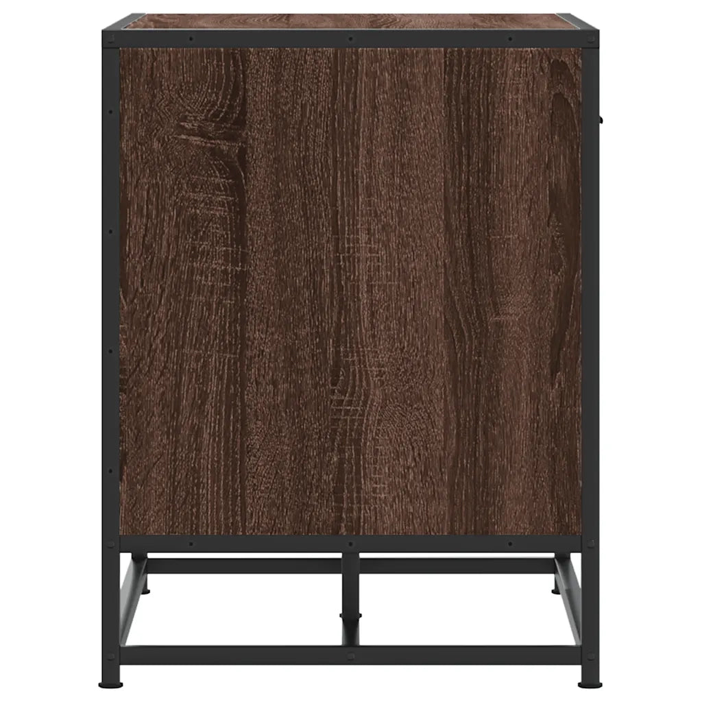 Panca Portaoggetti Rovere Marrone Legno Multistrato e Metallo