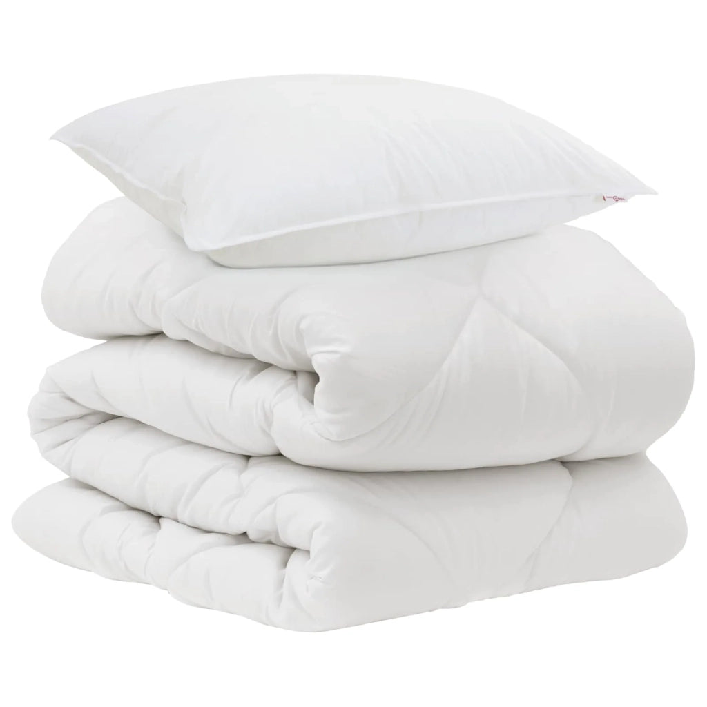 Piumone | Duvet con cuscino 2 pz Bianco Microfibra