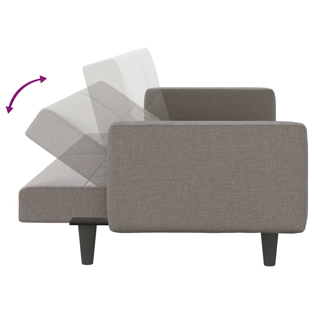 Divano letto | Sof¨¤ letto | Letto singolo con Cuscini Tortora in Tessuto