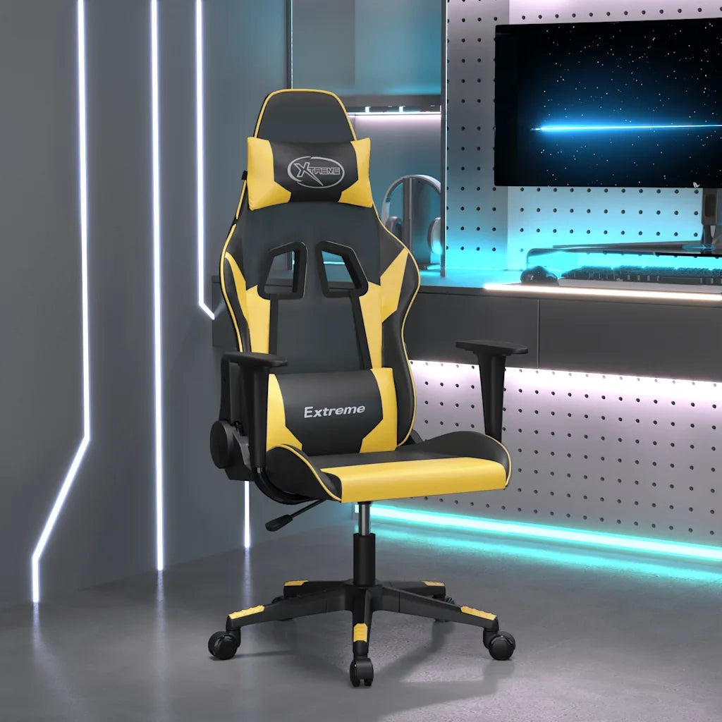 Sedia da Gaming | Sedia da e-sports Nera e Oro in Similpelle
