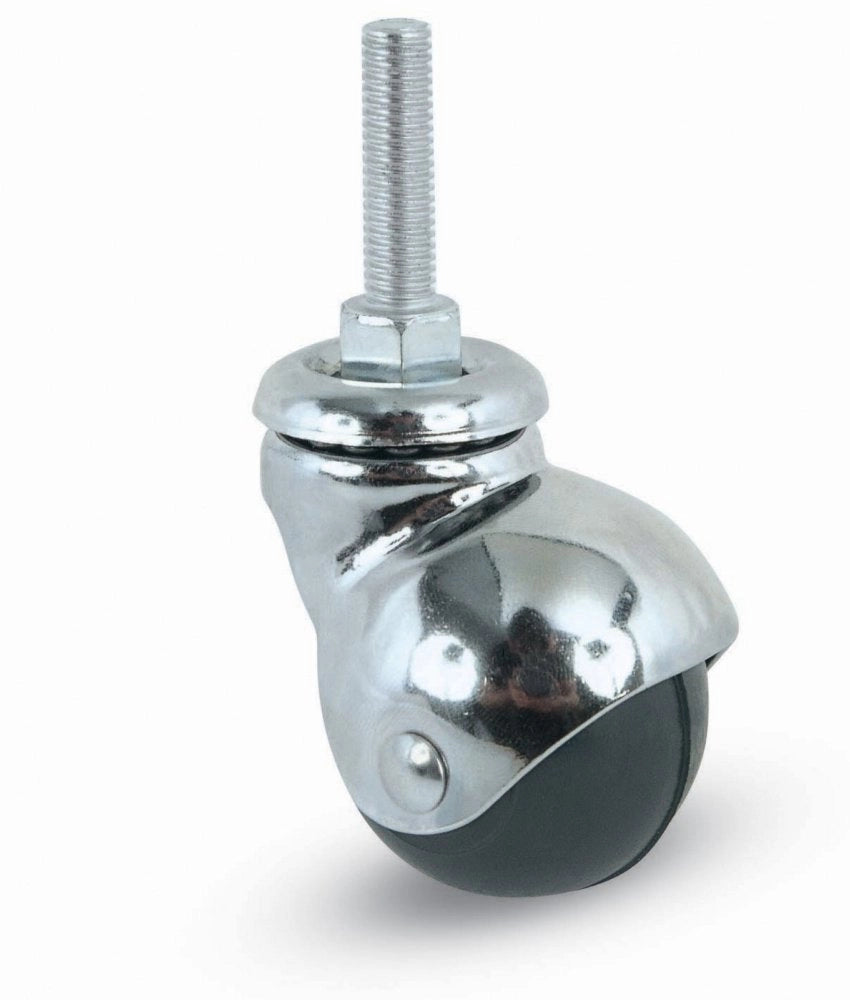 12pz ruota mobile in gomma diametro 40 con perno filettato 8 mm maschio cod:ferx.4670