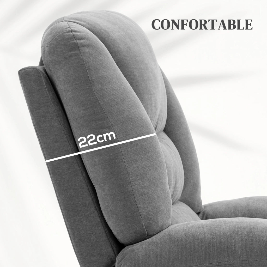 Poltrona relax alzapersona elettrica grigio reclinabile con funzione massaggio e riscaldamento con telecomando per casa
