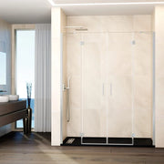 Box doccia frontale GLASS 2 fissi + 2 porte battenti 272.5 cm (269,5-275,5; 60+80+80+60) nichel trasparente